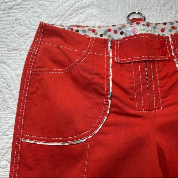 Oruola Wide Leg Low Rise Pants. Size: 32. Color: Orange. - Picture 2 of 8